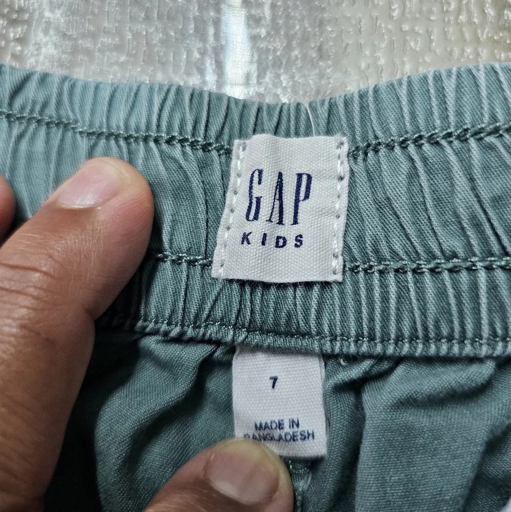 GAP Kids Green Cargo Pants Size 7 | Utility Pockets Elastic Waist Comfort Fit